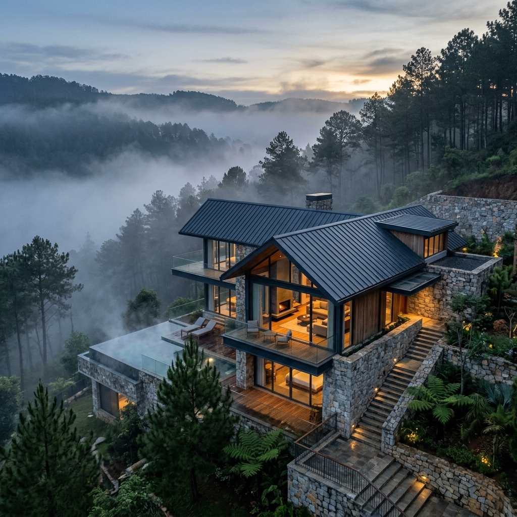 Cliffside Villa custom hill residence in Yercaud by Zayd Architects