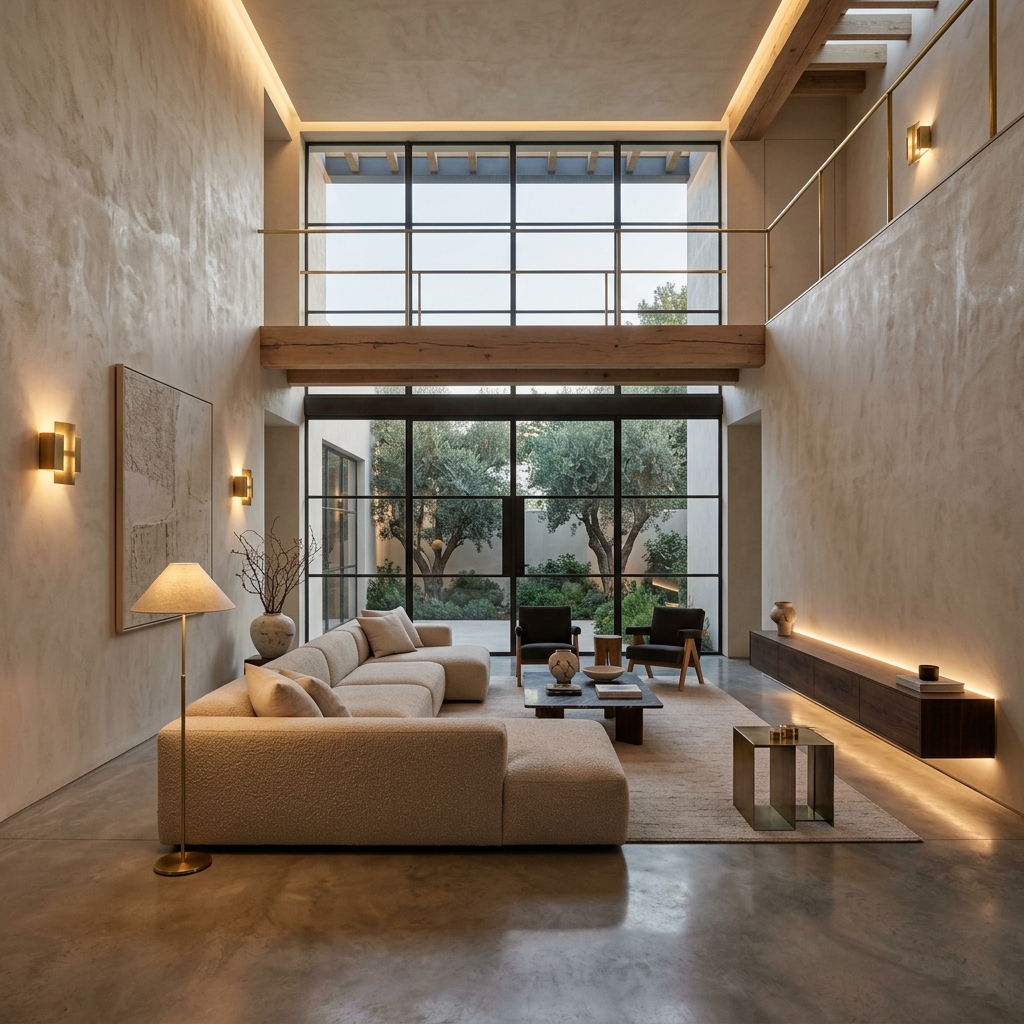 Minimalist Lounge interior design by Zayd Architects