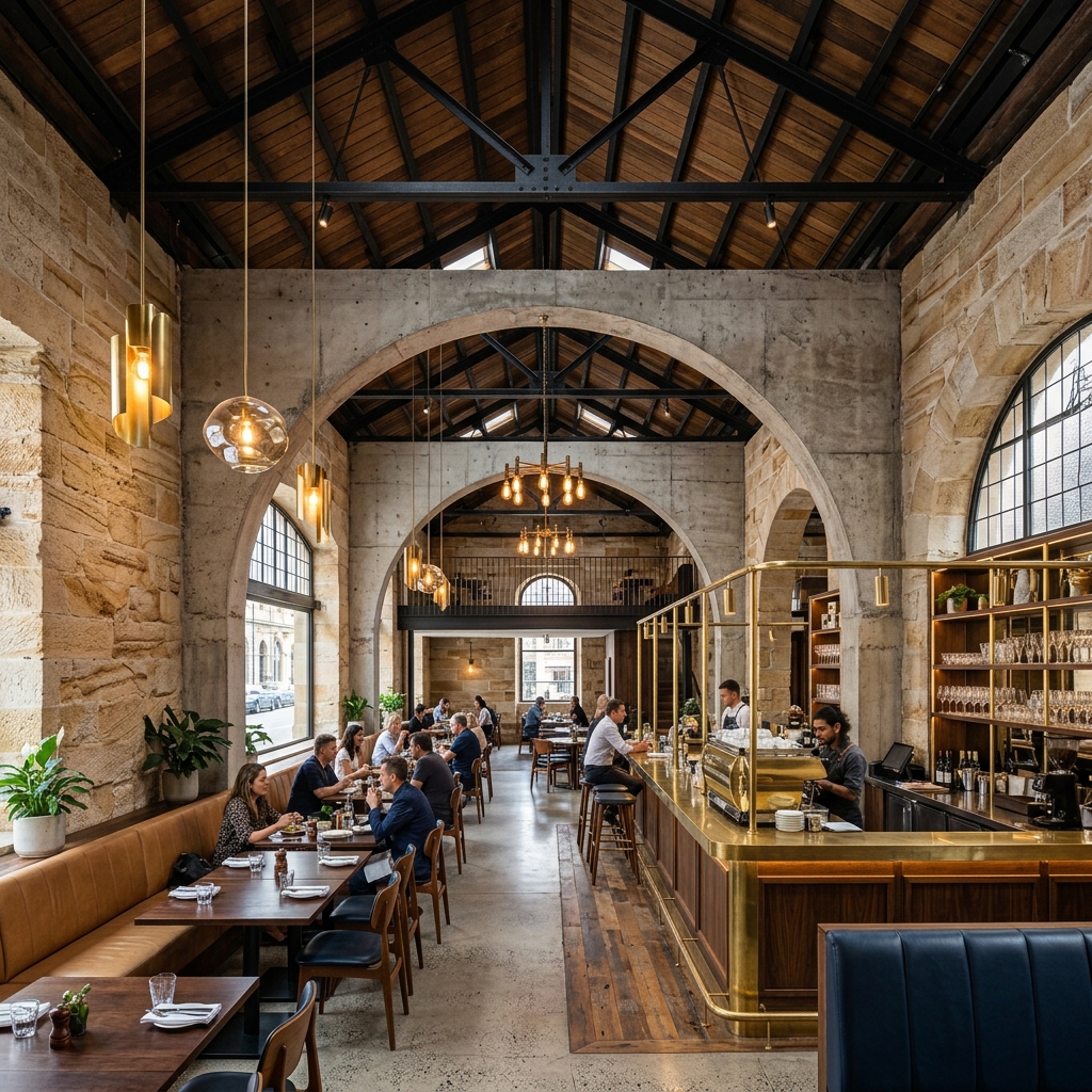 The Brew District commercial cafe design by Zayd Architects